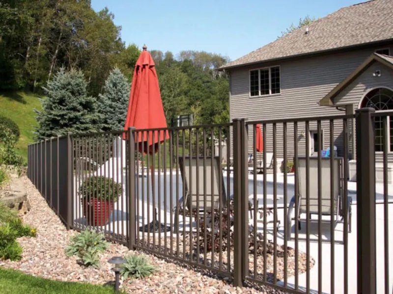 Bronze aluminum ornamental fence at a Florida residence