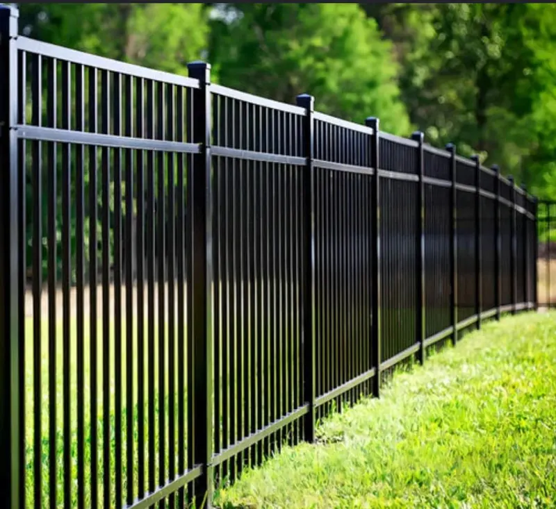 Black ornamental aluminum fence section in Central Florida