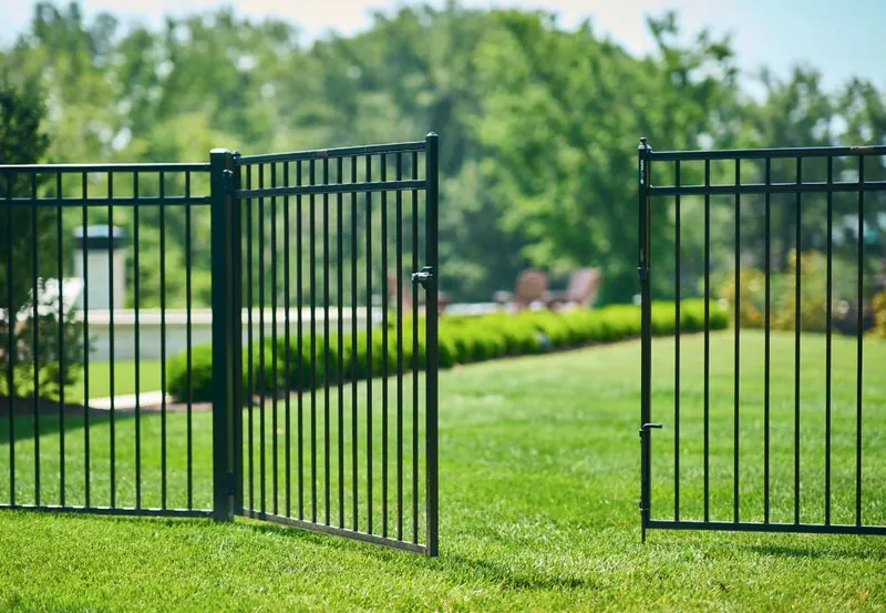 Black ornamental aluminum fence at a Florida home
